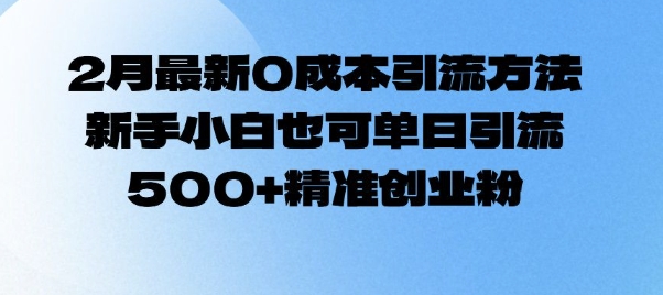 2月最新0成本引流方法，新手小白也可单日引流500+精准创业粉直击课堂-直击课堂博客|网赚教程_各大网赚论坛VIP教程直击课堂博客