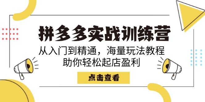 （14392期）拼多多实战训练营，从入门到精通，海量玩法教程，助你轻松起店盈利直击课堂-直击课堂博客|网赚教程_各大网赚论坛VIP教程直击课堂博客