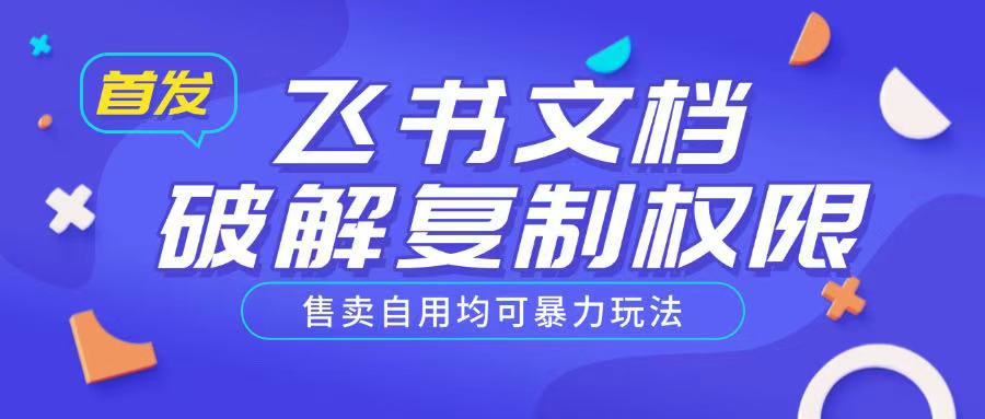 首发飞书文档破解复制权限，售卖自用均可暴力玩法直击课堂-直击课堂博客|网赚教程_各大网赚论坛VIP教程直击课堂博客