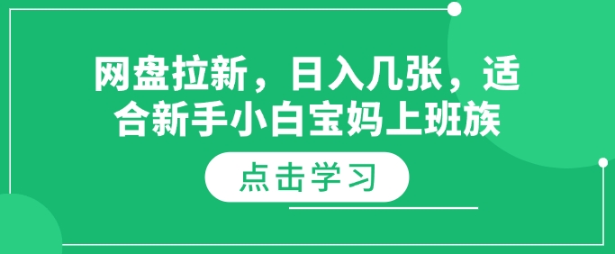 网盘拉新，日入几张，适合新手小白宝妈上班族直击课堂-直击课堂博客|网赚教程_各大网赚论坛VIP教程直击课堂博客