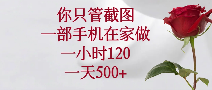 （14248期）你只管截图，一部手机在家做，一小时120，一天500+直击课堂-直击课堂博客|网赚教程_各大网赚论坛VIP教程直击课堂博客
