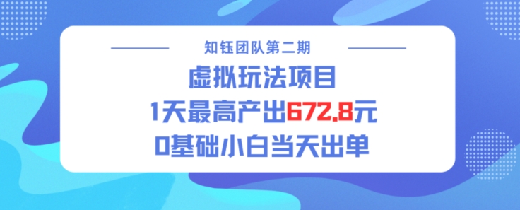 虚拟玩法项目 1天最高产出672.8，0基础小白当天出单直击课堂-直击课堂博客|网赚教程_各大网赚论坛VIP教程直击课堂博客