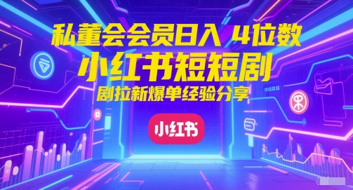私董会会员日入4位数小红书红果短剧拉新爆单经验分享直击课堂-直击课堂博客|网赚教程_各大网赚论坛VIP教程直击课堂博客