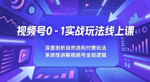 视频号0-1实战玩法线上课，深度剖析自然流和付费玩法，统性讲解视频号全部逻辑直击课堂-直击课堂博客|网赚教程_各大网赚论坛VIP教程直击课堂博客