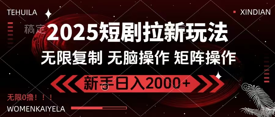 （14429期）2025短剧拉新玩法，无需注册登录，无限0撸，无脑批量操作日入2000+直击课堂-直击课堂博客|网赚教程_各大网赚论坛VIP教程直击课堂博客