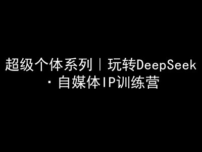 超级个体系列，玩转DeepSeek·自媒体IP训练营，deepseek教程直击课堂-直击课堂博客|网赚教程_各大网赚论坛VIP教程直击课堂博客