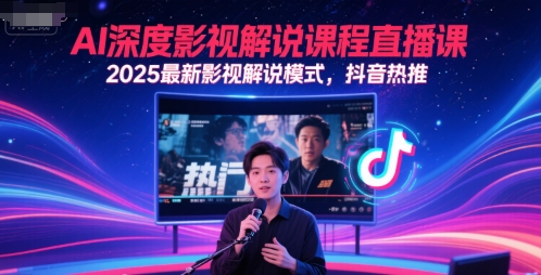 AI深度影视解说课程直播课，2025最新影视解说模式，抖音热推直击课堂-直击课堂博客|网赚教程_各大网赚论坛VIP教程直击课堂博客
