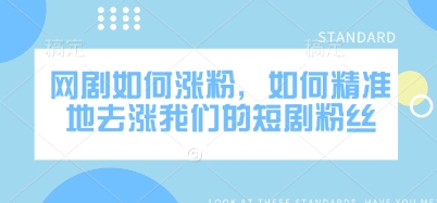 网剧如何涨粉，如何精准地去涨我们的短剧粉丝直击课堂-直击课堂博客|网赚教程_各大网赚论坛VIP教程直击课堂博客