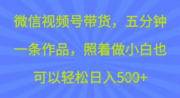 微信视频号带货，五分钟一条作品，照着做小白也可以轻松日入5张直击课堂-直击课堂博客|网赚教程_各大网赚论坛VIP教程直击课堂博客