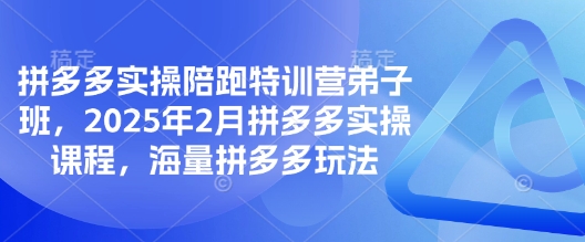 拼多多实操陪跑特训营弟子班，2025年2月拼多多实操课程，海量拼多多玩法直击课堂-直击课堂博客|网赚教程_各大网赚论坛VIP教程直击课堂博客
