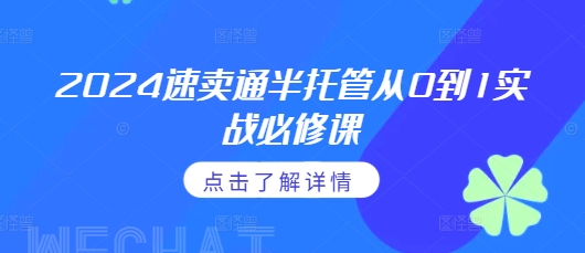2024速卖通半托管从0到1实战必修课，掌握通投广告打法、熟悉速卖通半托管的政策细节直击课堂-直击课堂博客|网赚教程_各大网赚论坛VIP教程直击课堂博客