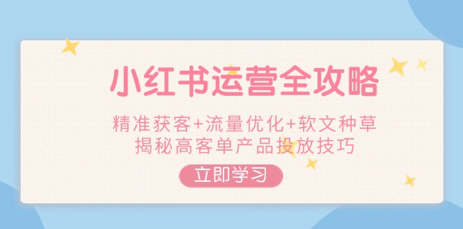 （14207期）小红书运营全攻略，精准获客+流量优化+软文种草，揭秘高客单产品投放技巧直击课堂-直击课堂博客|网赚教程_各大网赚论坛VIP教程直击课堂博客
