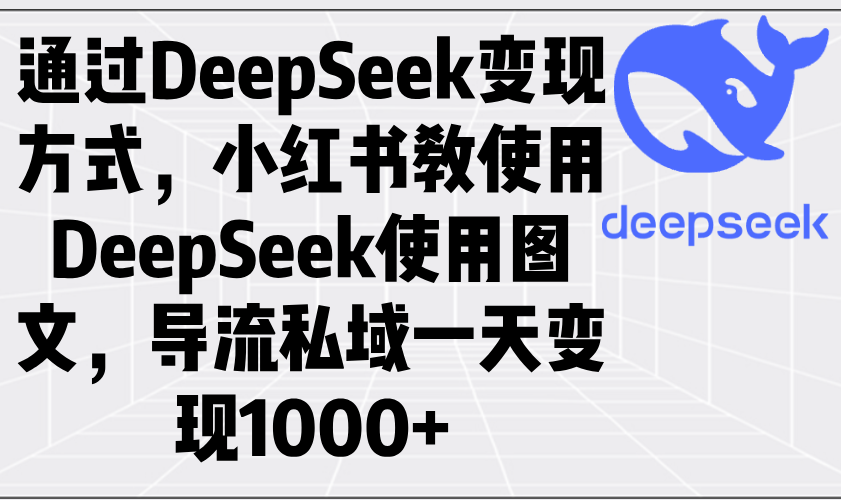 （14179期）通过DeepSeek变现方式，小红书教使用DeepSeek图文，导流私域一天变现1000+直击课堂-直击课堂博客|网赚教程_各大网赚论坛VIP教程直击课堂博客