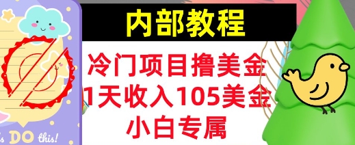 冷门项目撸美金，小白专属，1天收入105美刀，0门槛，内部教程直击课堂-直击课堂博客|网赚教程_各大网赚论坛VIP教程直击课堂博客