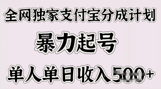 全网独家支付宝分成计划，暴力起号，单人单日收入多张直击课堂-直击课堂博客|网赚教程_各大网赚论坛VIP教程直击课堂博客