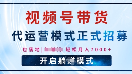 视频号代运营，全程托管计划招募，躺Z模式，单月轻松变现7k直击课堂-直击课堂博客|网赚教程_各大网赚论坛VIP教程直击课堂博客