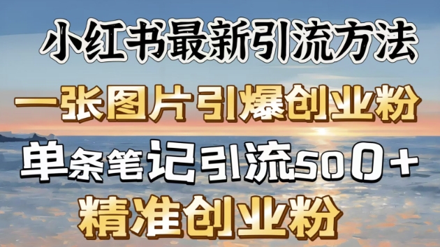 小红书最新引流方法，一张图片引爆创业粉直击课堂-直击课堂博客|网赚教程_各大网赚论坛VIP教程直击课堂博客