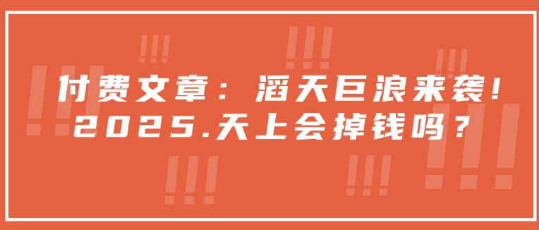 付费文章：滔天巨浪来袭！2025天上会掉钱吗？直击课堂-直击课堂博客|网赚教程_各大网赚论坛VIP教程直击课堂博客