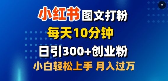 2月小红书图文打粉，每天10分钟，日引300+创业粉，小白轻松月入过W直击课堂-直击课堂博客|网赚教程_各大网赚论坛VIP教程直击课堂博客