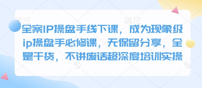 全案IP操盘手线下课，成为现象级ip操盘手必修课，无保留分享，全是干货，不讲废话超深度培训实操直击课堂-直击课堂博客|网赚教程_各大网赚论坛VIP教程直击课堂博客