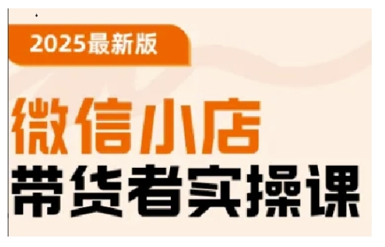 2025最新版微信小店带货者实操课，基础操作到高级运营技巧，快速上手直击课堂-直击课堂博客|网赚教程_各大网赚论坛VIP教程直击课堂博客