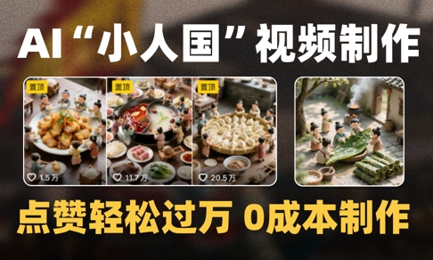 爆款1000W+播放微缩景观迷你小人国AI视频0成本制作全流程教学直击课堂-直击课堂博客|网赚教程_各大网赚论坛VIP教程直击课堂博客