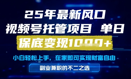 25年最新风口，视频号托管项目，单日保底变现1k+，手把手教学【揭秘】直击课堂-直击课堂博客|网赚教程_各大网赚论坛VIP教程直击课堂博客