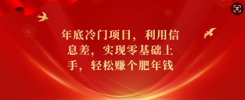 年底冷门项目，利用信息差，实现零基础上手，轻松赚个肥年钱【揭秘】直击课堂-直击课堂博客|网赚教程_各大网赚论坛VIP教程直击课堂博客
