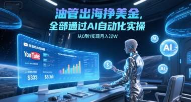 油管出海挣美金，全部通过AI自动化实操，从0到1实现月入过W直击课堂-直击课堂博客|网赚教程_各大网赚论坛VIP教程直击课堂博客