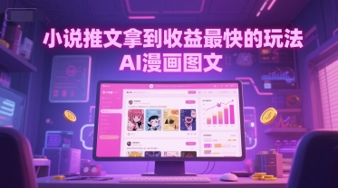 小说推文拿到收益最快的玩法，AI漫画图文直击课堂-直击课堂博客|网赚教程_各大网赚论坛VIP教程直击课堂博客