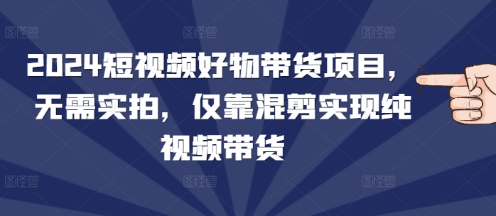 2024短视频好物带货项目，无需实拍，仅靠混剪实现纯视频带货直击课堂-直击课堂博客|网赚教程_各大网赚论坛VIP教程直击课堂博客