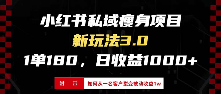 小红书瘦身项目3.0模式，新手小白日赚收益1000+(附从一名客户裂变收益…直击课堂-直击课堂博客|网赚教程_各大网赚论坛VIP教程直击课堂博客