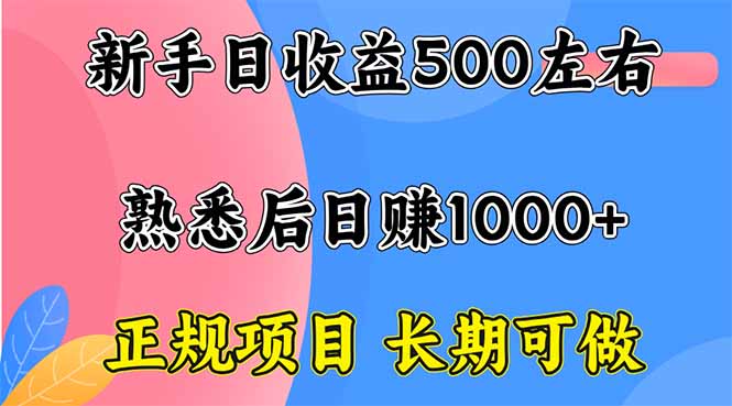 新手日收益500+ 正规项目 长期可做直击课堂-直击课堂博客|网赚教程_各大网赚论坛VIP教程直击课堂博客
