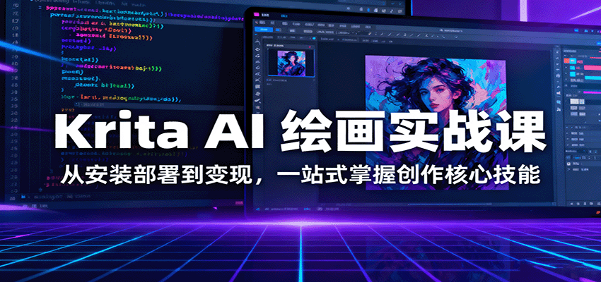 Krita AI 绘画实战课：从安装部署到变现，一站式掌握创作核心技能直击课堂-直击课堂博客|网赚教程_各大网赚论坛VIP教程直击课堂博客