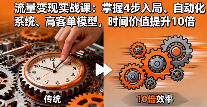 流量变现实战课：掌握4步入局、自动化系统、高客单模型，时间价值提升10倍直击课堂-直击课堂博客|网赚教程_各大网赚论坛VIP教程直击课堂博客