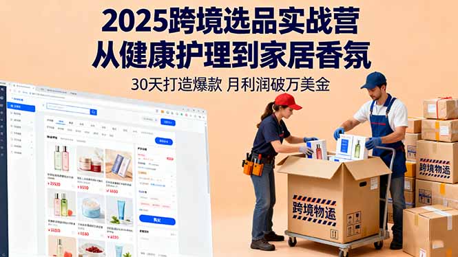 2025跨境选品实战营：从健康护理到家居香氛，30天打造爆款,月利润破万美金直击课堂-直击课堂博客|网赚教程_各大网赚论坛VIP教程直击课堂博客