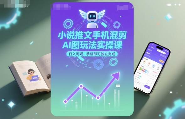 小说推文手机混剪AI图玩法实操课，日入可观，手机即可独立完成直击课堂-直击课堂博客|网赚教程_各大网赚论坛VIP教程直击课堂博客