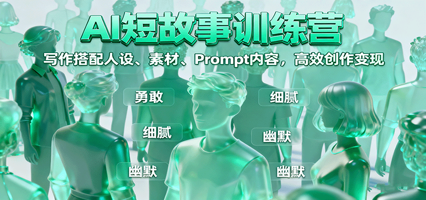 AI短故事训练营：写作搭配人设、素材、Prompt内容，高效创作变现直击课堂-直击课堂博客|网赚教程_各大网赚论坛VIP教程直击课堂博客