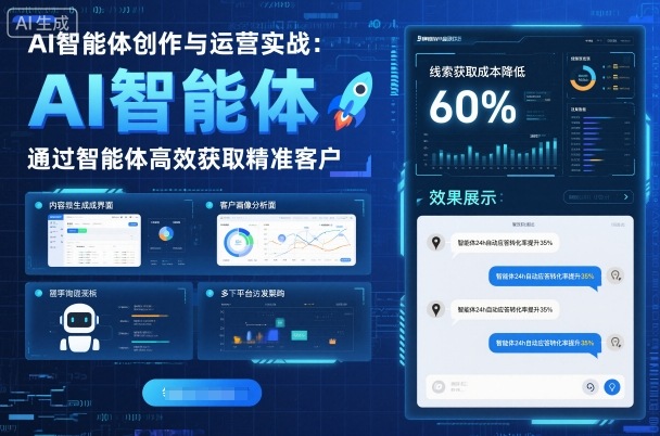 AI智能体创作与运营实战，实体门店通过智能体高效获取精准客户直击课堂-直击课堂博客|网赚教程_各大网赚论坛VIP教程直击课堂博客