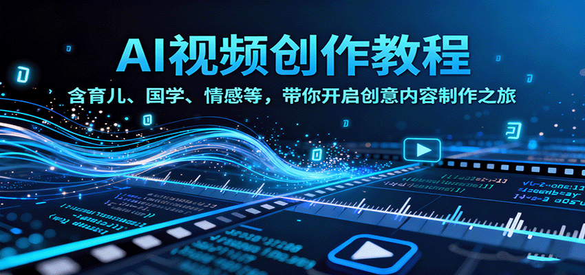 AI视频创富课，含育儿、国学、情感等，带你开启创意内容制作之旅直击课堂-直击课堂博客|网赚教程_各大网赚论坛VIP教程直击课堂博客