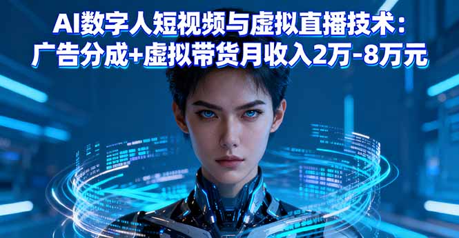 AI数字人短视频与虚拟直播技术：广告分成+虚拟带货月收入2万-8万元直击课堂-直击课堂博客|网赚教程_各大网赚论坛VIP教程直击课堂博客