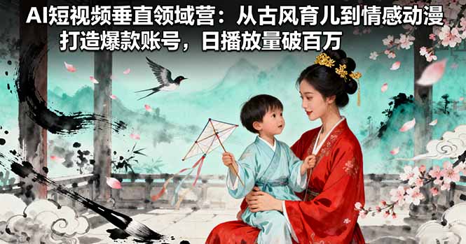 AI短视频垂直领域营：从古风育儿到情感动漫，打造爆款账号,日播放量破百万直击课堂-直击课堂博客|网赚教程_各大网赚论坛VIP教程直击课堂博客