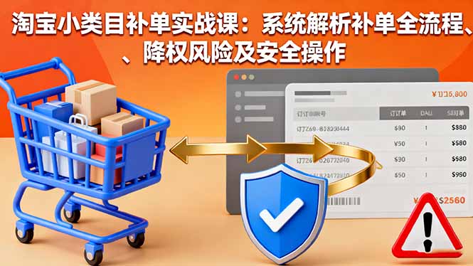 淘宝小类目补单实战课：系统解析补单全流程、降权风险及安全操作直击课堂-直击课堂博客|网赚教程_各大网赚论坛VIP教程直击课堂博客