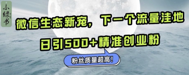 微信生态新宠小绿书：下一个流量洼地，日引500+精准创业粉，粉丝质量超高直击课堂-直击课堂博客|网赚教程_各大网赚论坛VIP教程直击课堂博客