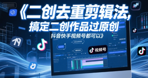 短视频二创去重剪辑法，搞定二创作品过原创，抖音快手视频号都可以直击课堂-直击课堂博客|网赚教程_各大网赚论坛VIP教程直击课堂博客