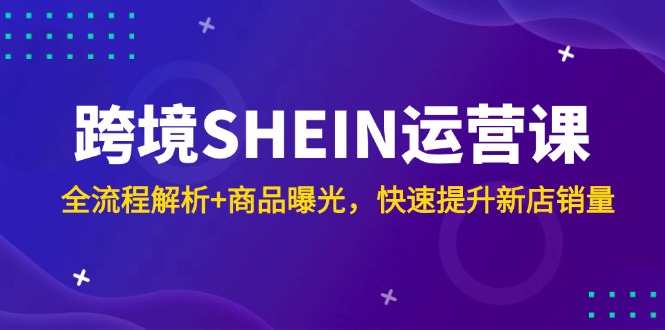 跨境SHEIN运营课，全流程解析+商品曝光，快速提升新店销量直击课堂-直击课堂博客|网赚教程_各大网赚论坛VIP教程直击课堂博客