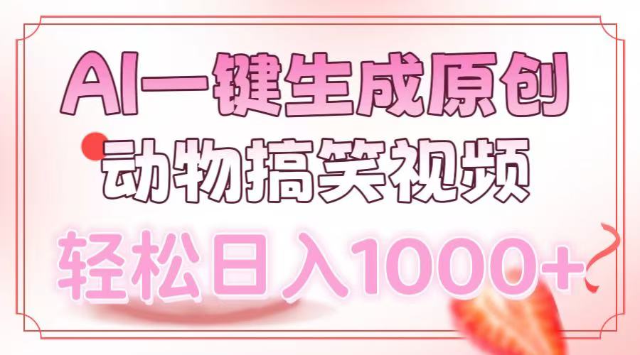 AI一键生成原创动物搞笑视频，轻松日入1000+直击课堂-直击课堂博客|网赚教程_各大网赚论坛VIP教程直击课堂博客