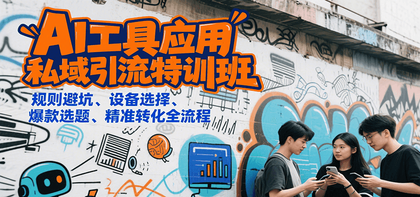AI工具应用私域引流特训班，规则避坑、设备选择、爆款选题、精准转化全流程直击课堂-直击课堂博客|网赚教程_各大网赚论坛VIP教程直击课堂博客