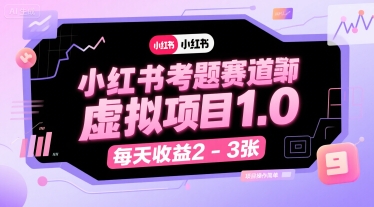 小红书考题赛道虚拟项目1.0，项目操作简单，每天收益2-3张直击课堂-直击课堂博客|网赚教程_各大网赚论坛VIP教程直击课堂博客