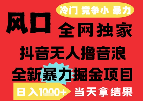 25年6月高爆抖音无人直播最新撸音浪掘金项目，解放双手小白可做，无脑日入1k+，门槛低【揭秘】直击课堂-直击课堂博客|网赚教程_各大网赚论坛VIP教程直击课堂博客